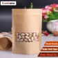 5 pcs Inkjet Printable Standing Zipper Paper Food Bags Resealable Food Packaging with Window